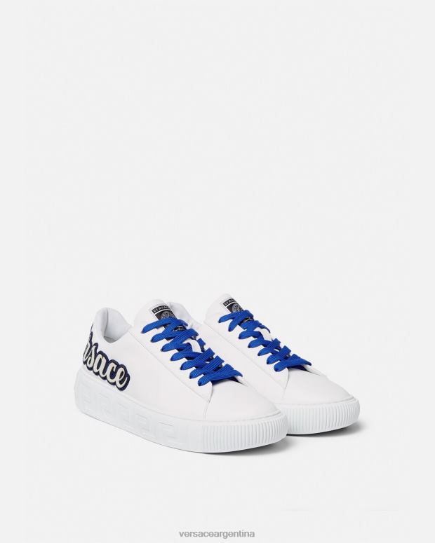 hombres Versace un color zapatillas universitarias con greca zapato 4F6041557