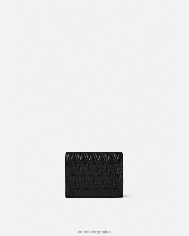mujer Versace negro cartera plegable virtus acolchada accesorios 4F604577