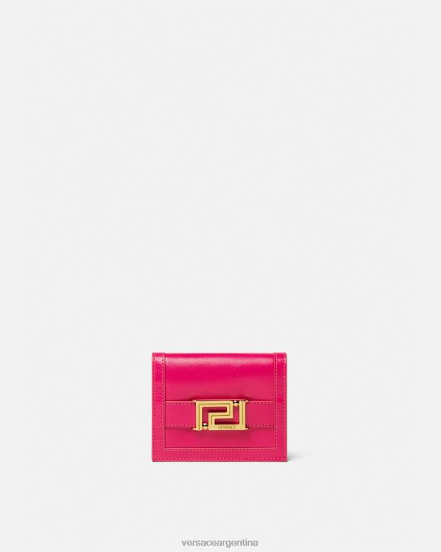 mujer Versace rosa cartera plegable con Greca Diosa accesorios 4F604560