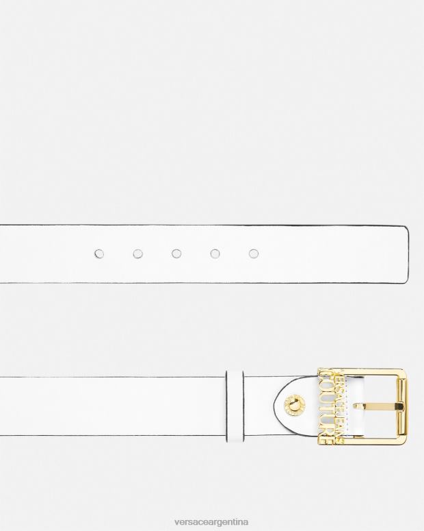 mujer Versace blanco cinturón con logo accesorios 4F6042332