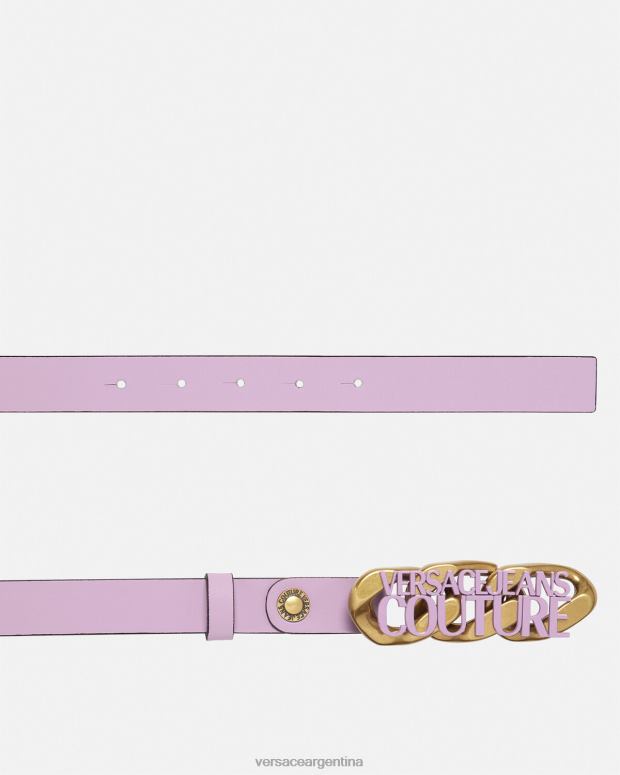 mujer Versace lila cinturón con cadena y logo accesorios 4F6042354