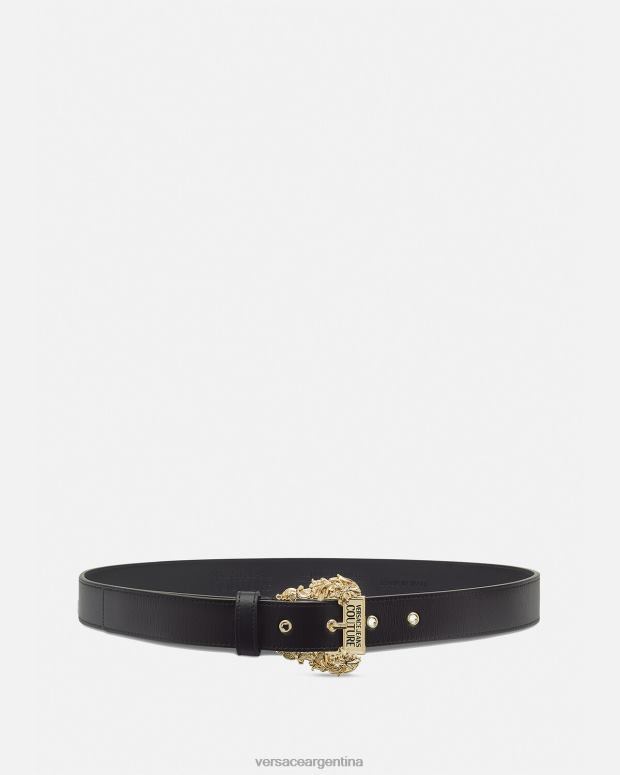 mujer Versace negro cinturón de cuero couture1 accesorios 4F6042342