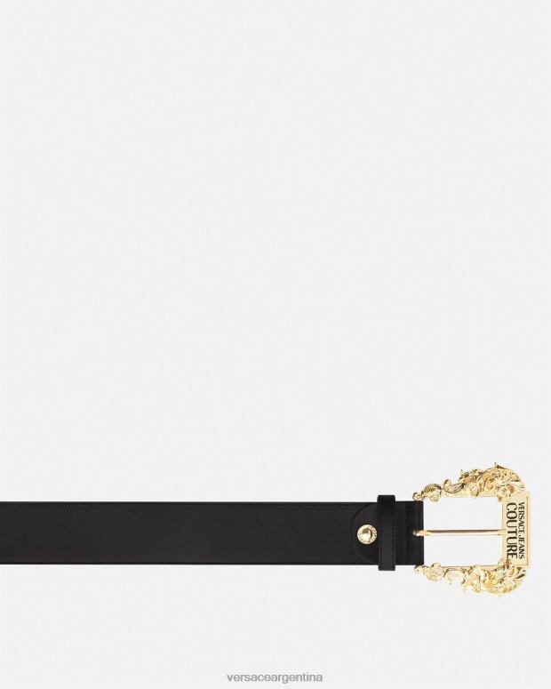 mujer Versace negro cinturón de cuero couture1 accesorios 4F6042353
