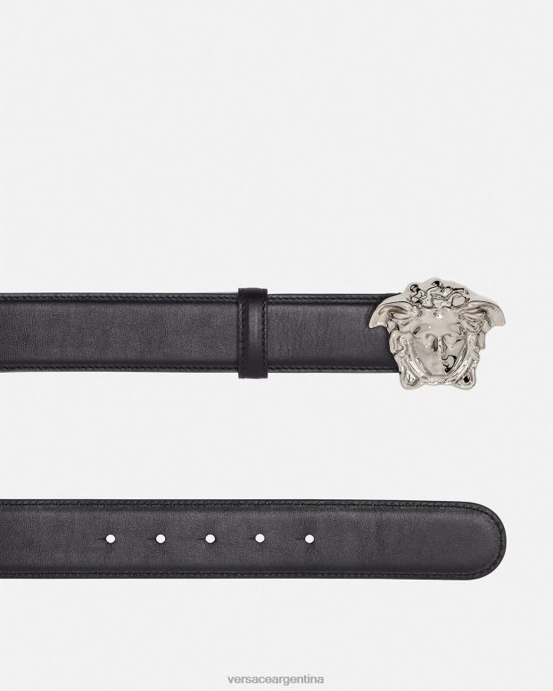 mujer Versace negro cinturón de piel de medusa accesorios 4F604526