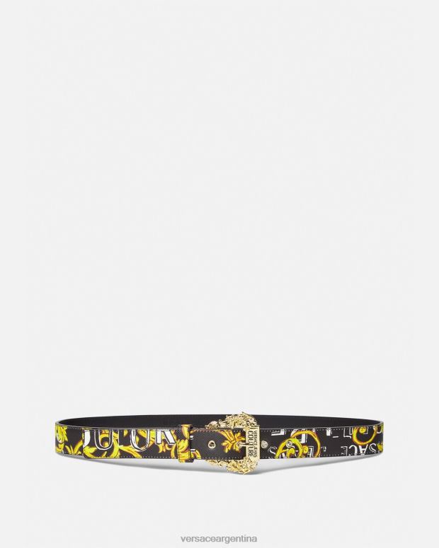 mujer Versace oro negro cinturón con logo de alta costura1 accesorios 4F6042351