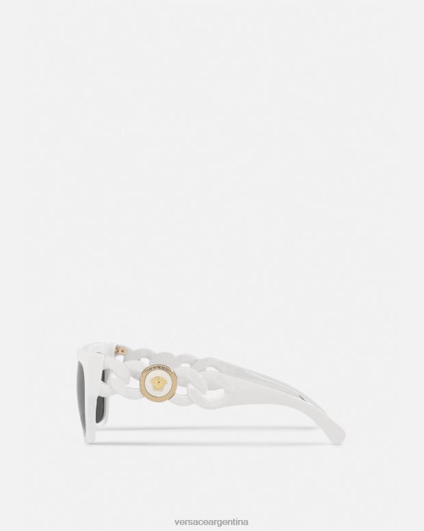 mujer Versace blanco gafas de sol con cadena de medusa accesorios 4F604662