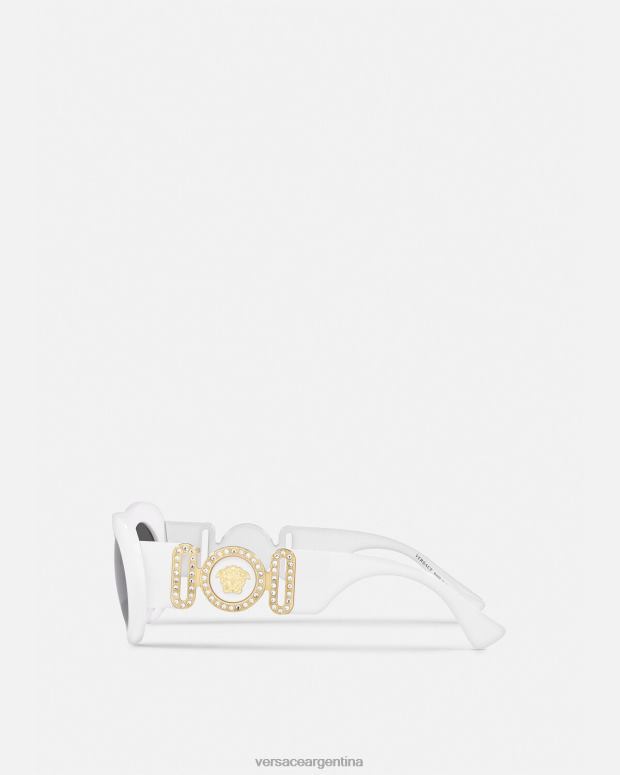 mujer Versace blanco gafas de sol ovaladas con medusa biggie accesorios 4F604632