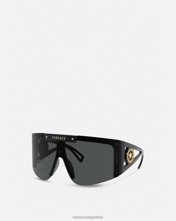 mujer Versace negro gafas de sol con escudo y icono de medusa accesorios 4F604670