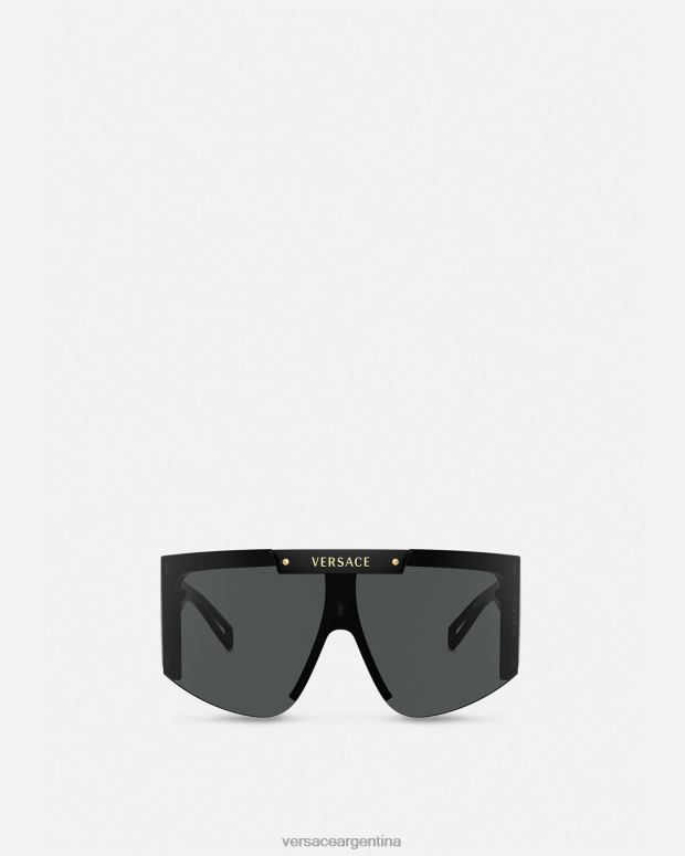 mujer Versace negro gafas de sol con escudo y icono de medusa accesorios 4F604670
