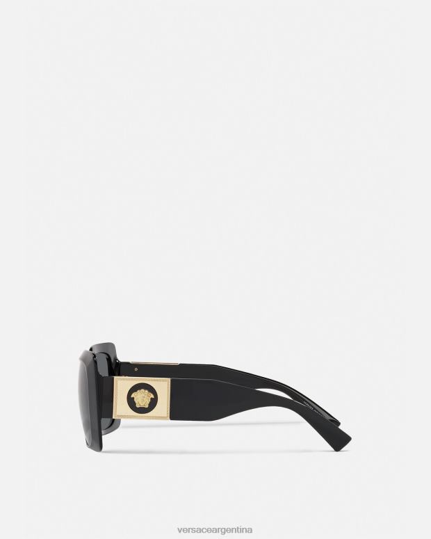 mujer Versace negro gafas de sol cuadradas con tachuelas de Medusa accesorios 4F604673