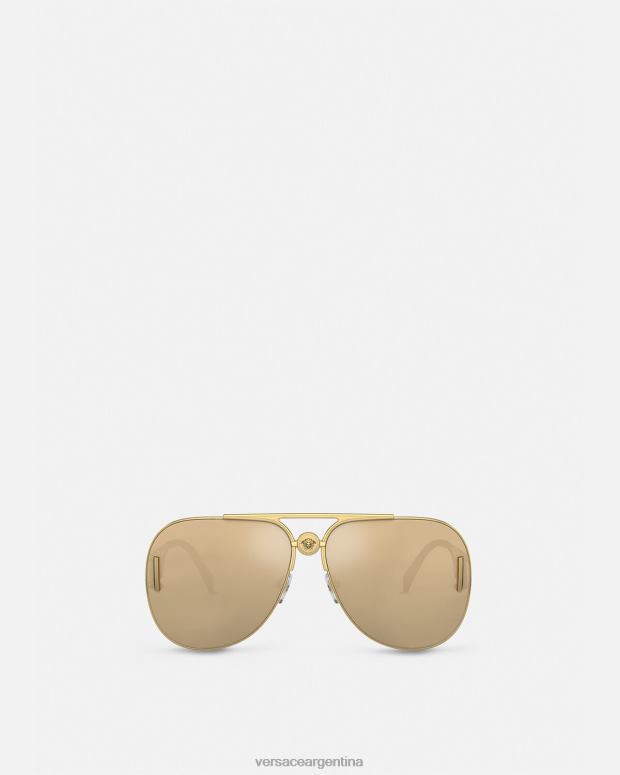 mujer Versace oro gafas de sol estilo piloto medusa biggie accesorios 4F604595