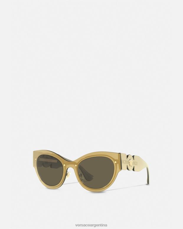 mujer Versace oro gafas de sol tipo ojo de gato con Medusa Biggie accesorios 4F604702
