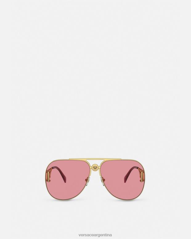 mujer Versace oro y rosa gafas de sol estilo piloto medusa biggie accesorios 4F604598