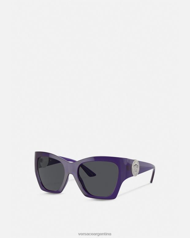 mujer Versace púrpura gafas de sol cuadradas con medusa accesorios 4F604585