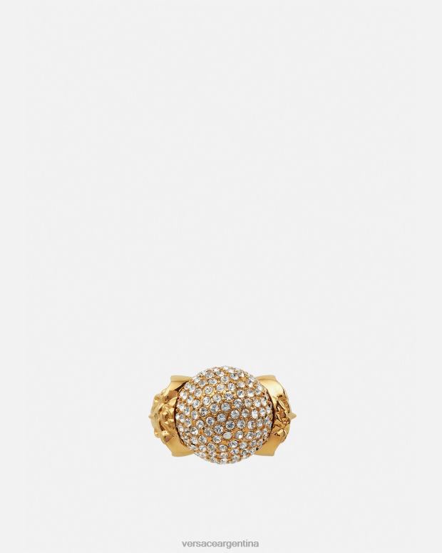 mujer Versace oro anillo con bola de cristal de medusa accesorios 4F604779