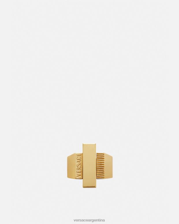 mujer Versace oro anillo con logo de greca accesorios 4F604722
