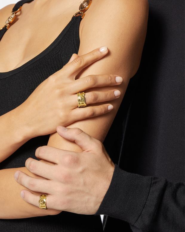 mujer Versace oro anillo con medusa greca accesorios 4F604751