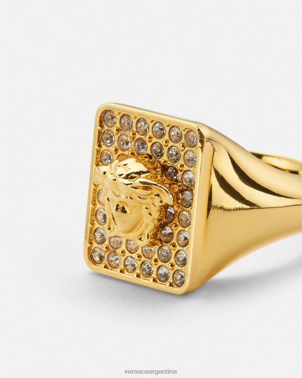 mujer Versace oro anillo de cristal de azulejos accesorios 4F604810