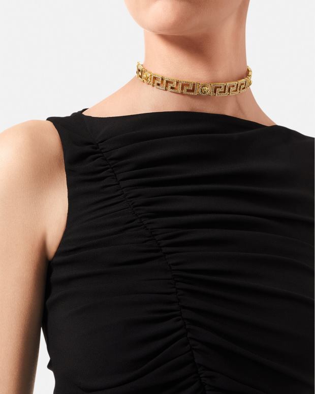 mujer Versace oro gargantilla con medusa y greca de cristal accesorios 4F604747