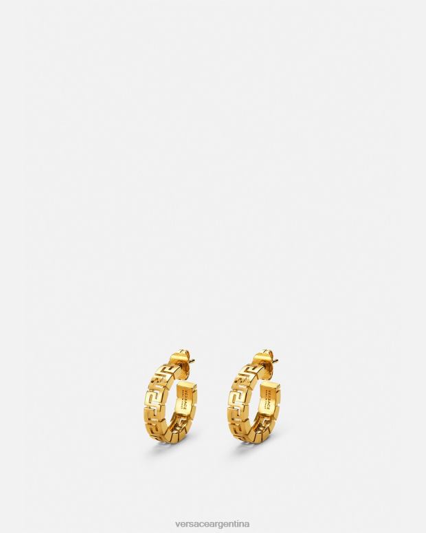 mujer Versace oro pendientes de aro con greca accesorios 4F604762