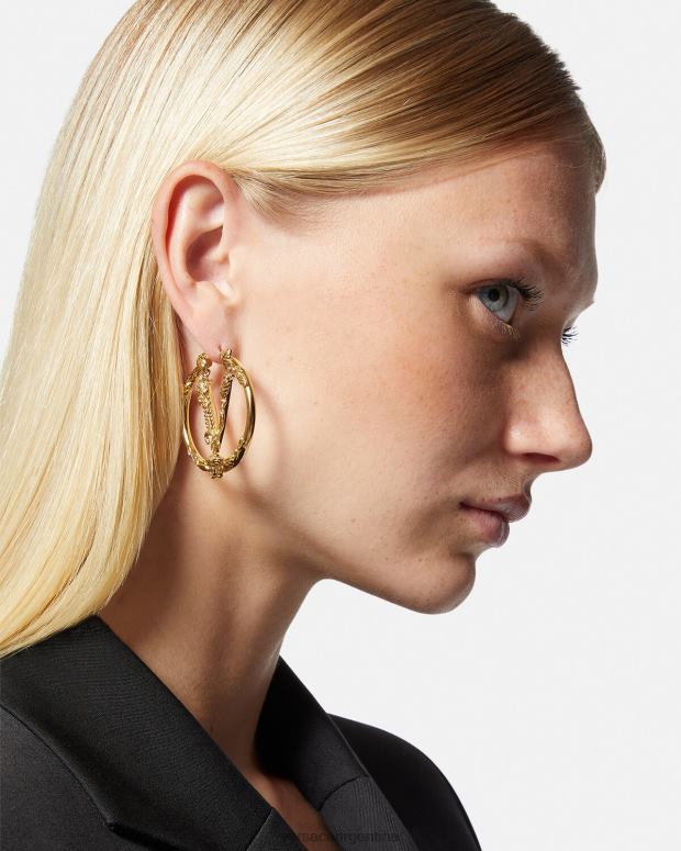 mujer Versace oro pendientes de aro virtus accesorios 4F604814