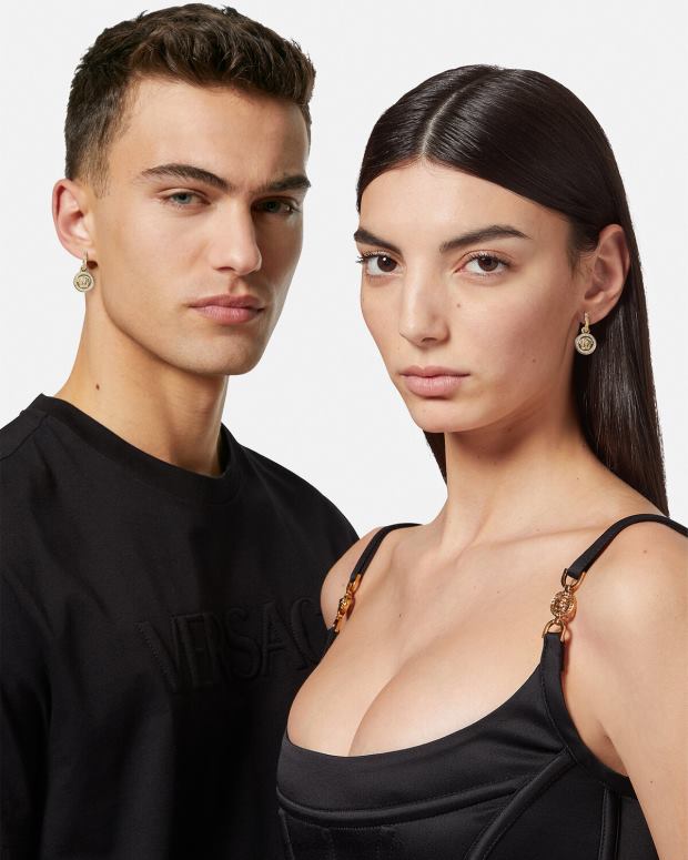 mujer Versace oro pendientes de medusa greca de cristal accesorios 4F604742