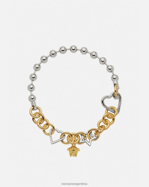 mujer Versace oro plateado collar de cadena original accesorios 4F604829