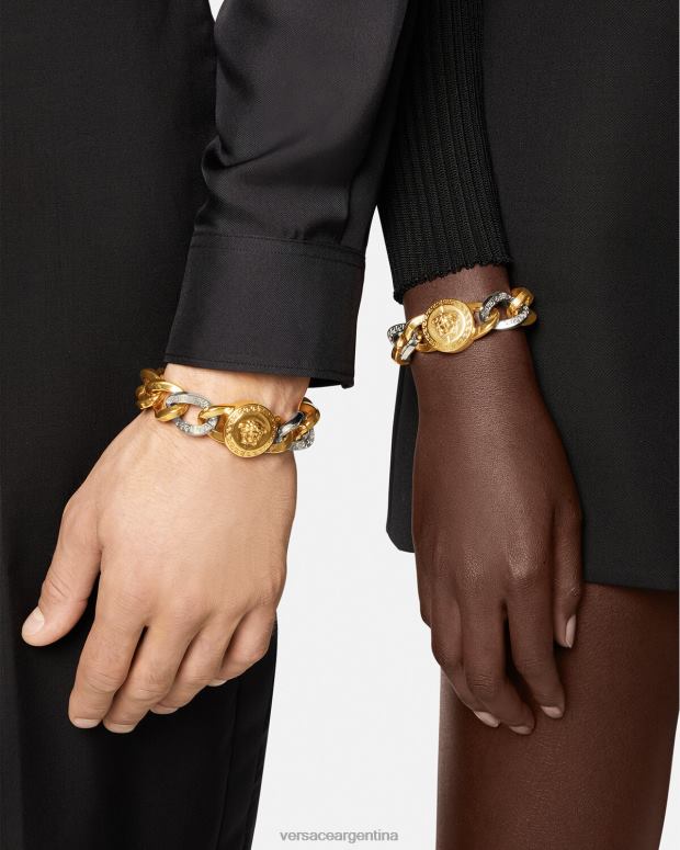 mujer Versace oro pulsera de cadena con medusa accesorios 4F604787