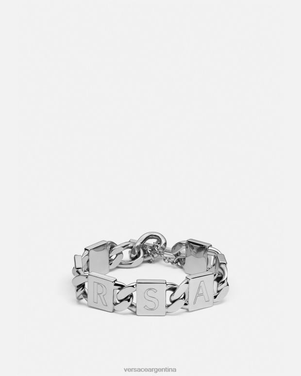 mujer Versace plata pulsera de azulejos accesorios 4F604737