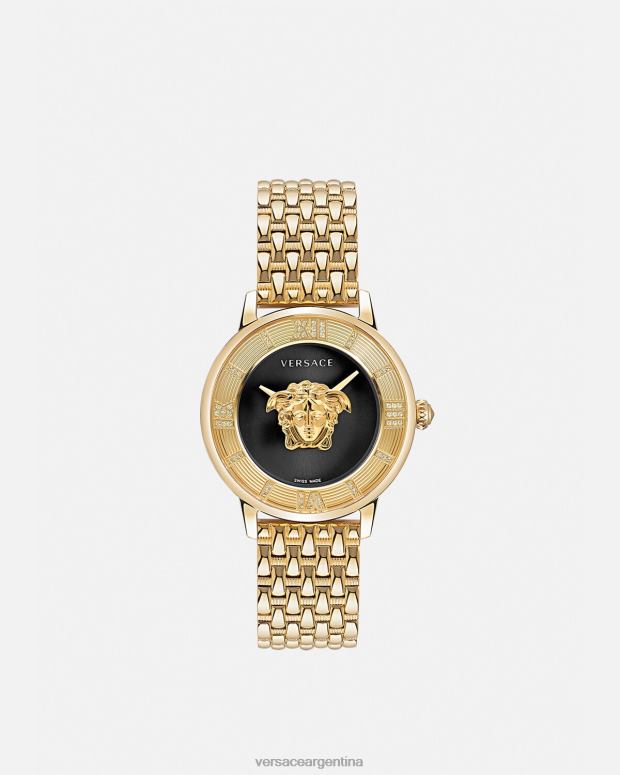 mujer Versace oro negro reloj la medusa con diamantes accesorios 4F604962