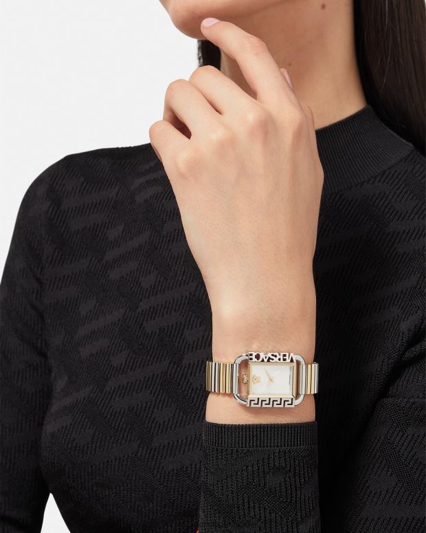 mujer Versace oro plata reloj con estilo accesorios 4F604997