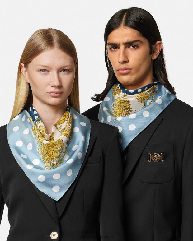 mujer Versace imprimir fular de seda grande barroco conchas accesorios 4F604898