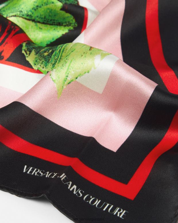 mujer Versace multicolor fular de seda con logo y rosas accesorios 4F6042357