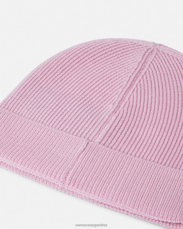 mujer Versace Rosa claro gorro de lana con medusa accesorios 4F604880