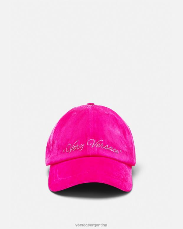 mujer Versace fucsia gorra de béisbol de terciopelo accesorios 4F604912