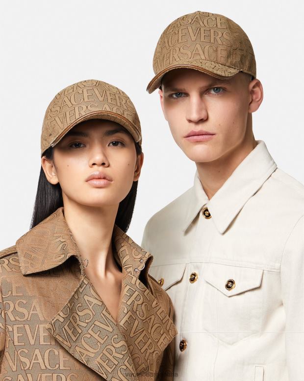 mujer Versace marrón gorra de béisbol por toda la prenda accesorios 4F604868