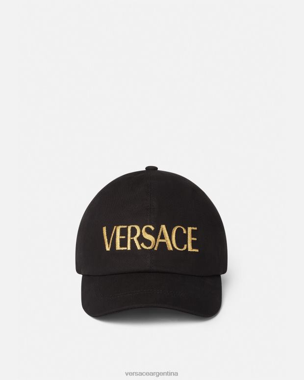 mujer Versace negro gorra con logo bordado accesorios 4F604878
