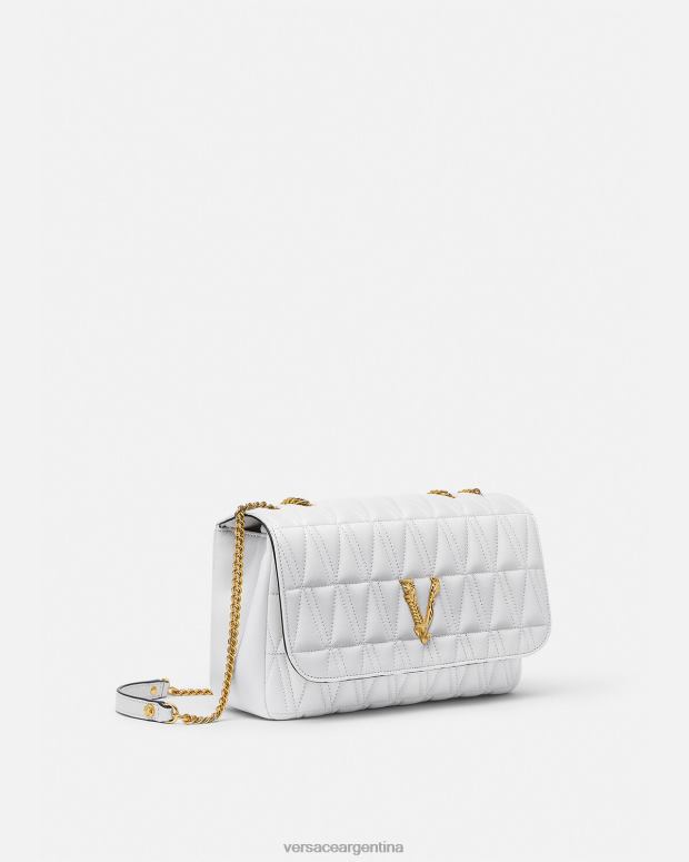 mujer Versace blanco bolso de hombro virtus bolsas 4F604366