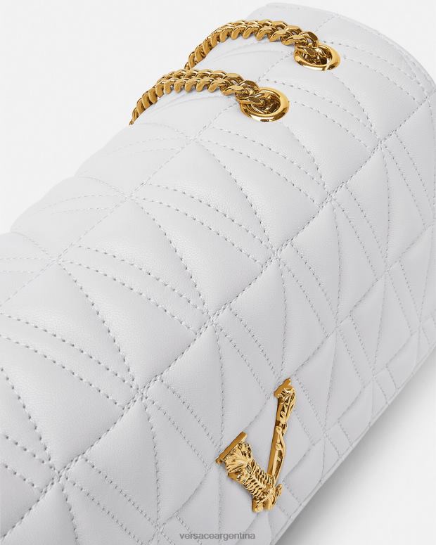mujer Versace blanco bolso de hombro virtus bolsas 4F604366