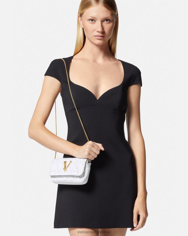 mujer Versace blanco bolso mini virtus bolsas 4F604375