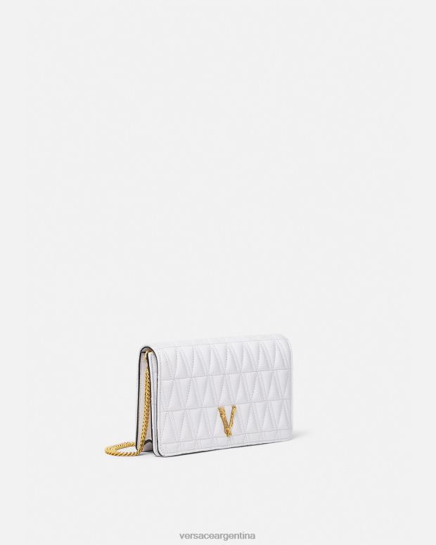 mujer Versace blanco embrague virtuoso bolsas 4F604371