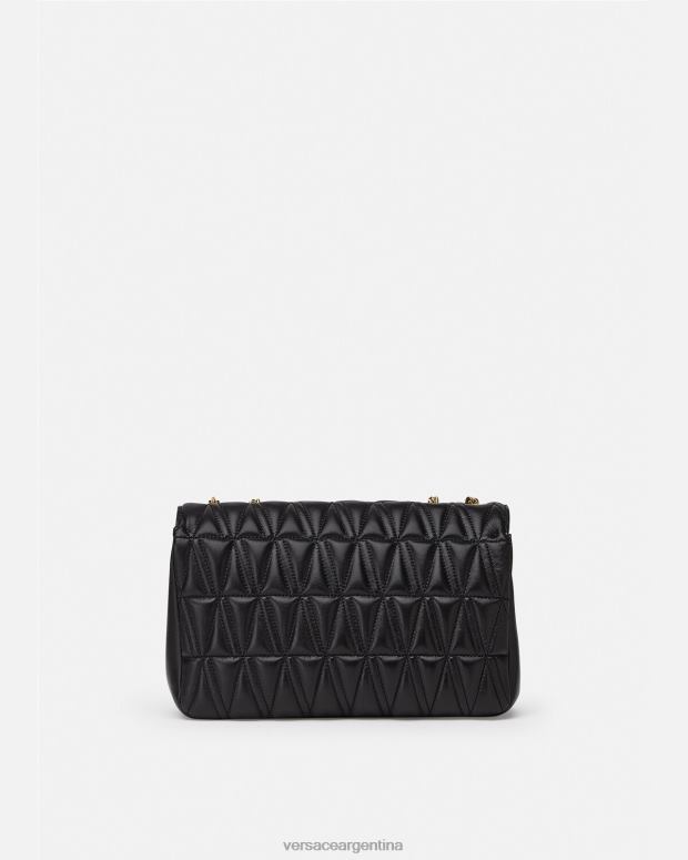 mujer Versace negro bolso de hombro virtus bolsas 4F604365