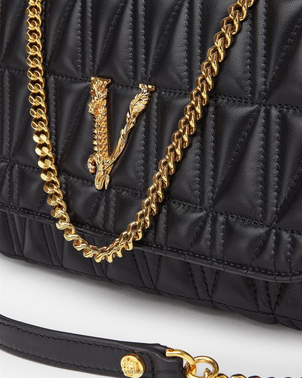 mujer Versace negro bolso de hombro virtus bolsas 4F604365