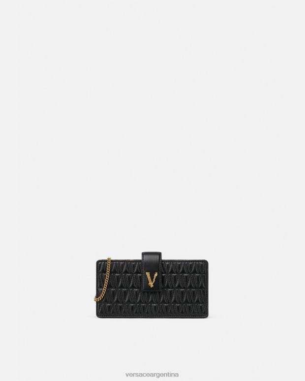 mujer Versace negro embrague virtuoso bolsas 4F604374