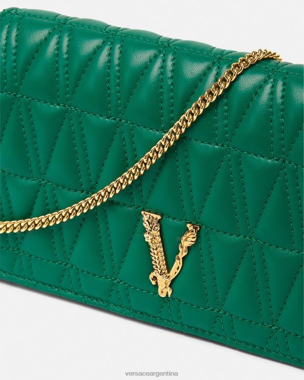 mujer Versace verde embrague virtuoso bolsas 4F604370