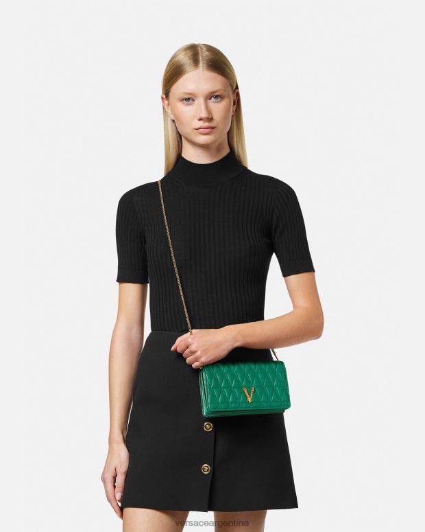 mujer Versace verde embrague virtuoso bolsas 4F604370