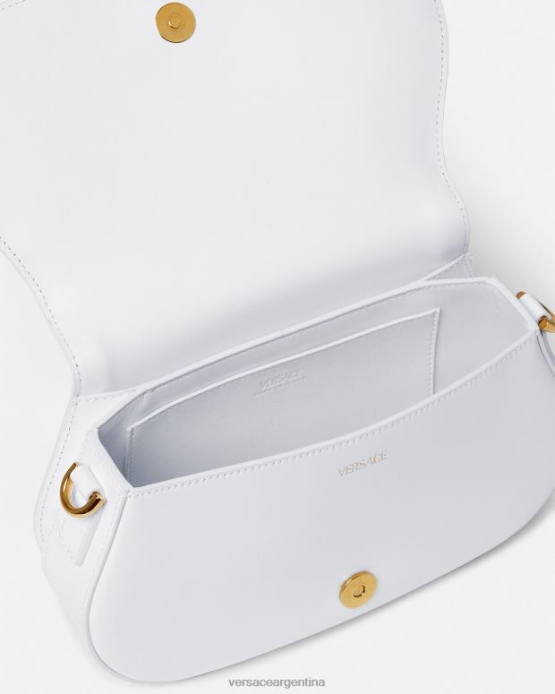 mujer Versace blanco bolso de hombro con greca diosa bolsas 4F604253