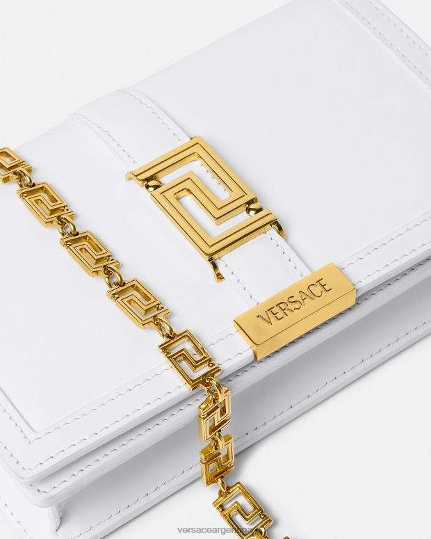 mujer Versace blanco bolso mini con greca diosa bolsas 4F604257