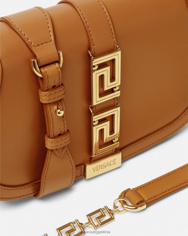 mujer Versace caramelo bolso de hombro con greca diosa bolsas 4F604249