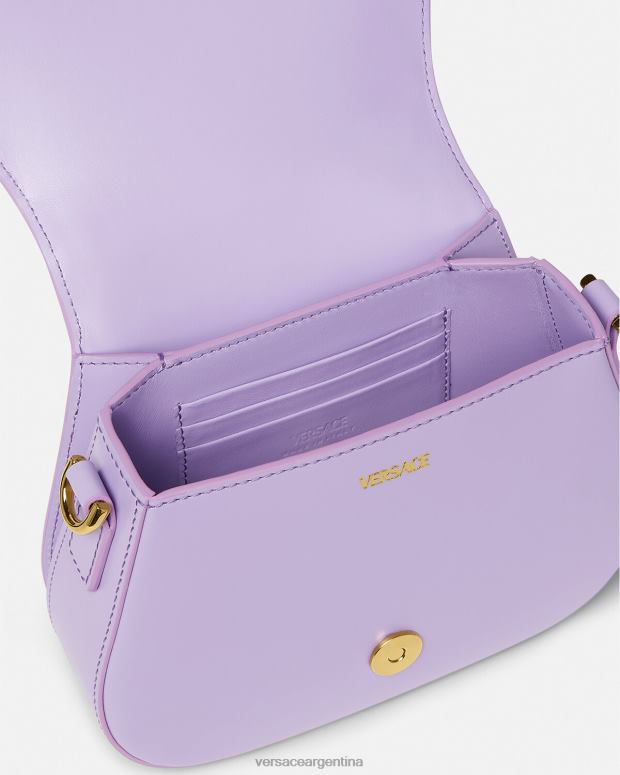 mujer Versace lila bolso de hombro pequeño con Greca Diosa bolsas 4F604263
